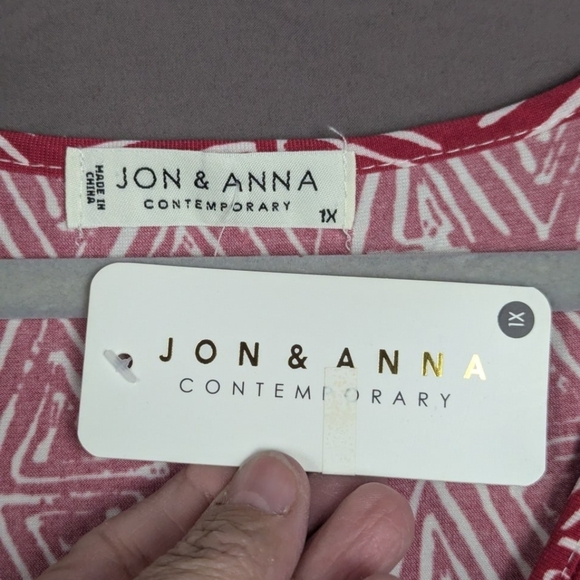 Jon & Anna 1X sleeveless dress in red/white NWT - Picture 3 of 8